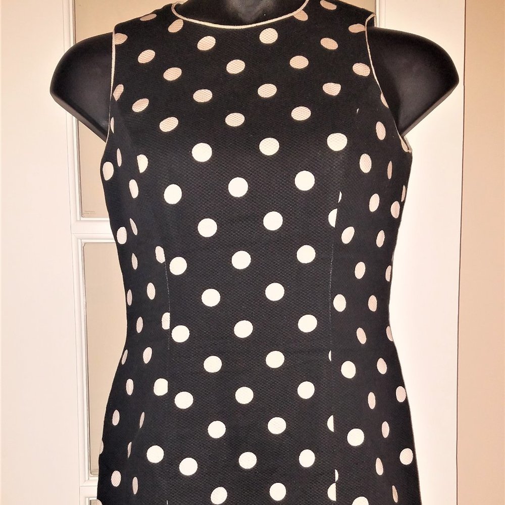 Casual Corner B/W Polka Dot Dress Size 8